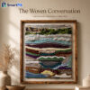 Contemporary Abstract Fiber Art Tapestry — The Woven Conversation (hero view) — hand-woven wall tapestry, 25th National Art Exhibition of Bangladesh