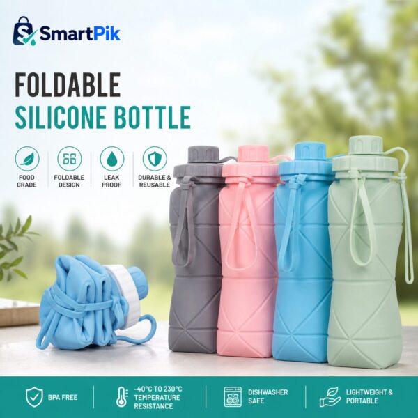 Collapsible silicone water bottle — SmartPik