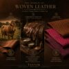 Infographic: the journey of woven cowhide leather, ethically sourced, chrome-tanned and hand-woven by Tannor