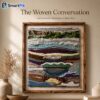 Contemporary Abstract Fiber Art Tapestry, The Woven Conversation (hero view), hand-woven wall tapestry, 25th National Art Exhibition of Bangladesh