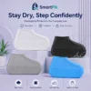 Waterproof silicone shoe covers in white, black, gray and blue