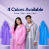 SmartPik reusable raincoat, 4 colors available: purple, pink, gray and blue