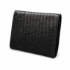 Tannor lizard-embossed leather envelope wallet in black, clean studio shot on a white background