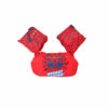 Baby swimming trainer life jacket with arm bands in the Red Spider design, front view on white